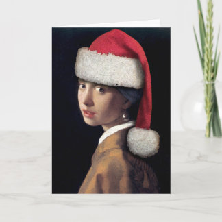 Festiva Santa con tarjeta de felicitación Pearl Earring