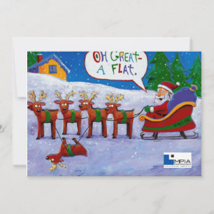 Festiva Santa con tarjeta de reno