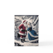 Santa despidiéndose de la Sra. Claus - Tarjeta en 