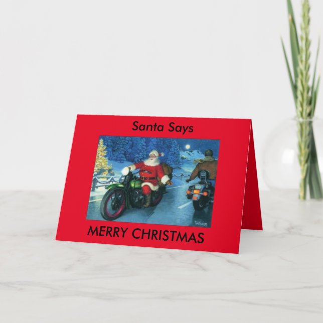Festiva Santa dice la tarjeta de la motocicleta de las (Anverso)