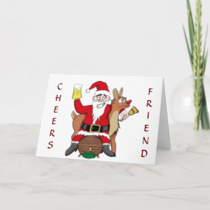 FESTIVA SANTA DICE TARJETA DE "NAVIDADES" **CHEERS FRIEND*