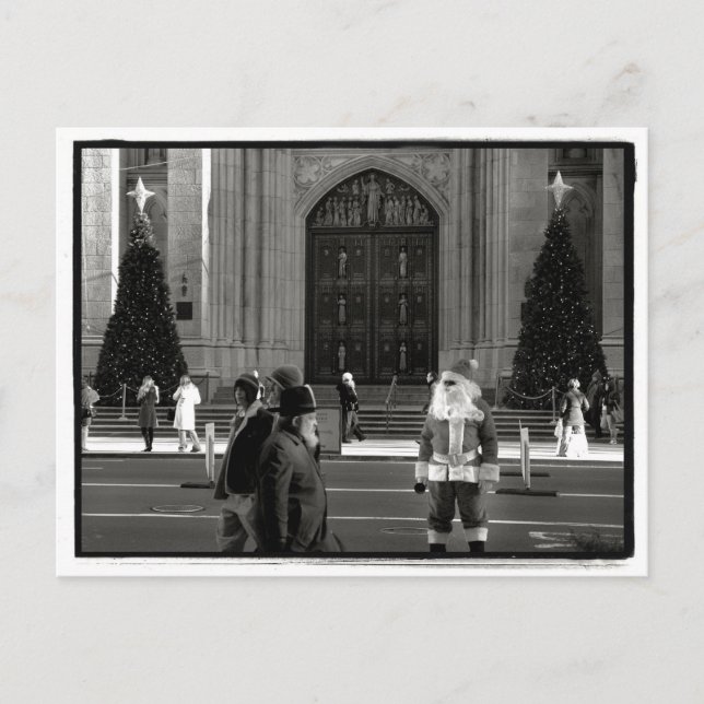 Festiva Santa en la postal de la catedral de St Patrick (Anverso)