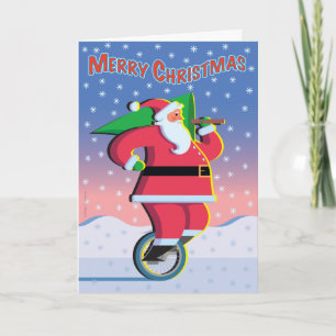 Festiva Santa en una tarjeta del día de fiesta del