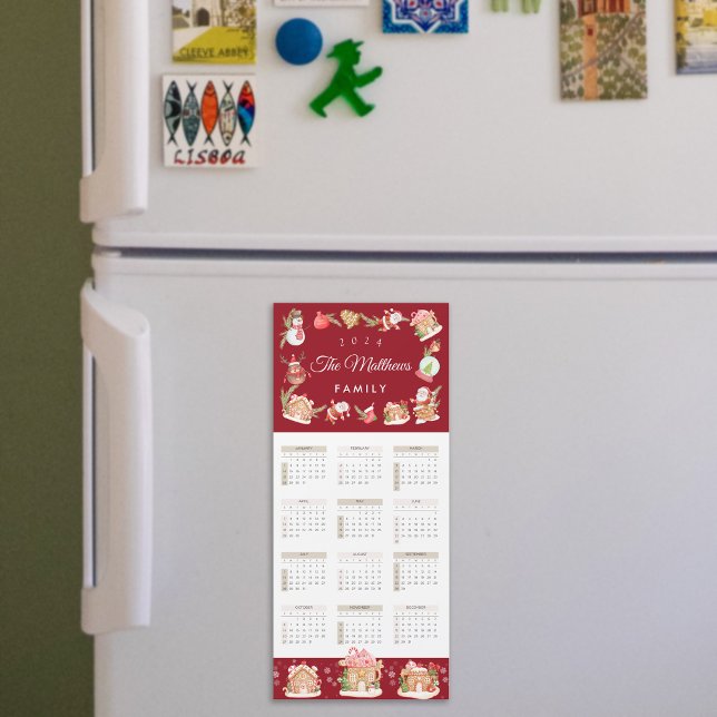 Festiva Santa Gingerbread House 2024 Magnética Car (Festive Santa Gingerbread House 2024 Magnetic Card)