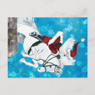 Festiva Santa monta un caballo - postal
