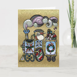 Festiva Santa pasado de moda en su tarjeta de felicitación