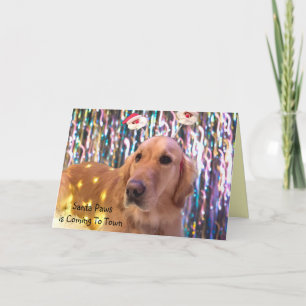 Festiva Santa Paws - Tarjeta de Navidades estilo Golden Re