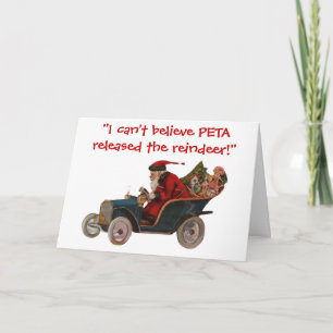 Festiva Santa que conduce gracias del coche a la tarjeta