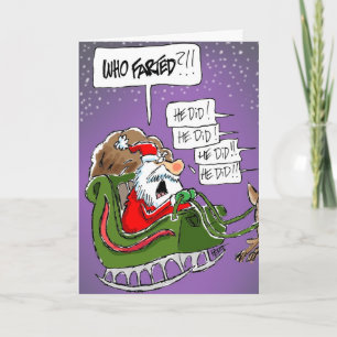 Festiva Santa "¡¿Quién se desvió?!" Tarjeta de Navidades p