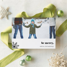 Sé Feliz | Tarjeta fotográfica de vacaciones moder