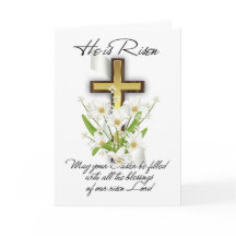Se Levanta, Tarjeta De Saludo De Pascua Con Cruz