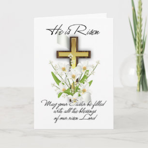 Festiva Se Levanta, Tarjeta De Saludo De Pascua Con Cruz