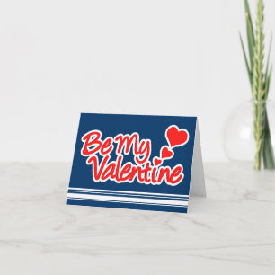 Festiva "Sé mi San Valentín" rojo y blanco en la tarjeta a