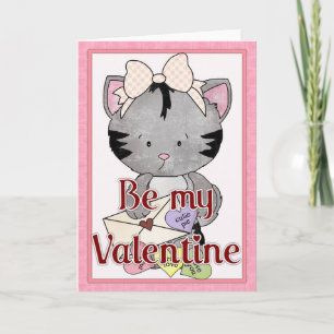 Festiva Sé mi tarjeta de saludo de gato de Valentine Kitty