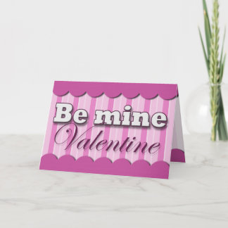 Festiva Sé mío Valentine ~ Tarjeta de saludo Purple Stripe