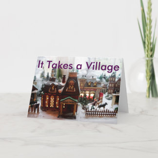 Festiva Se necesita una tarjeta de Navidades de aldea