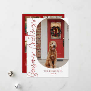 Festiva Seasons Greetings Moderna Tarjeta Minimalista Borg