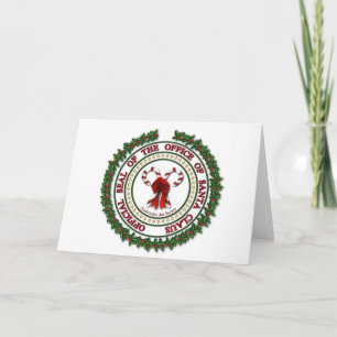 Festiva Sello de la Oficina de Santa Claus - Tarjeta en bl