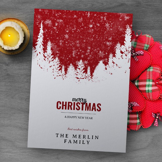 Festiva Selva blanca y tarjeta navideña de nieve para navi (Subido por el creador)