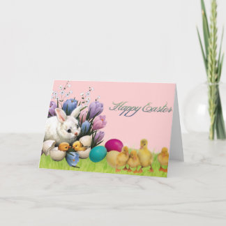 Festiva Semana Santa! Tarjeta de felicitación Bunny, Chick