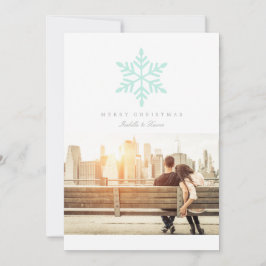 Festiva Sencillo Snowflake En La Moneda | Tarjeta fotográf