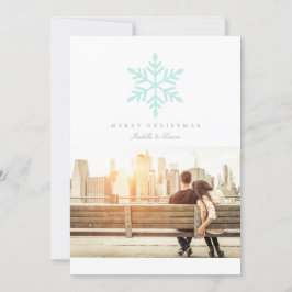 Festiva Sencillo Snowflake En La Moneda | Tarjeta fotográf