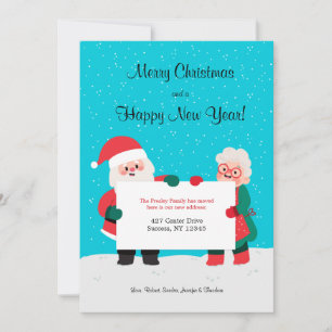 Festiva Señor y Señora Claus Tarjeta de Movimiento de Vaca