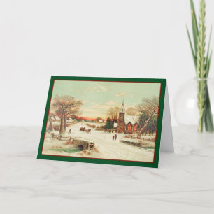 Festiva Servicios de Navidades de país - Tarjeta de época