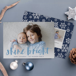 Festiva Shine Bright   Tarjeta de fotos completa Hanukkah