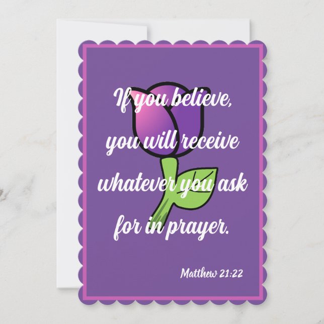 Festiva Si cree que recibirá la tarjeta Matthew 21:22 (Anverso)