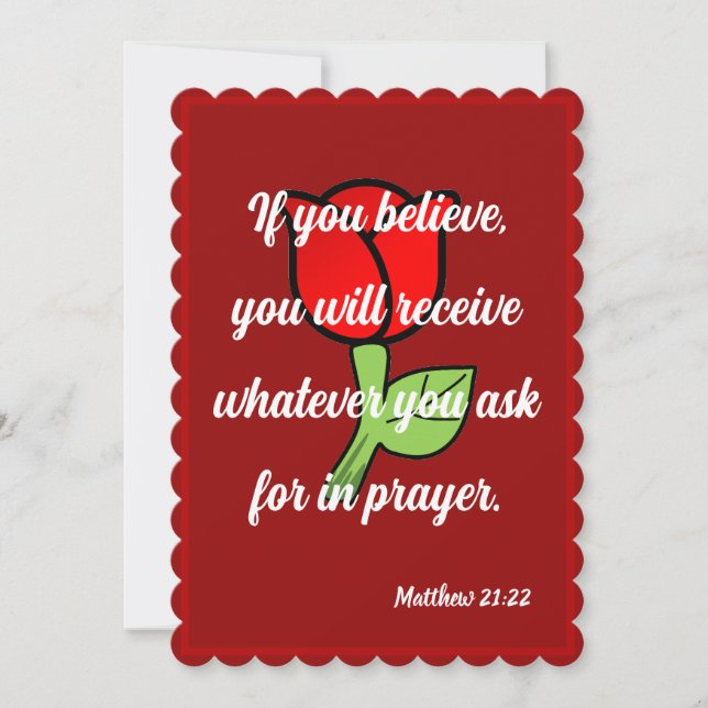 Festiva Si cree que recibirá la tarjeta Matthew 21:22 (Anverso)