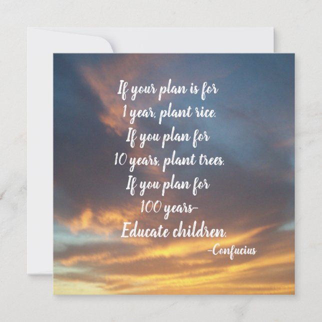 FESTIVA SI SU PLAN CONFUCIUS TARJETA PLANA (Anverso)