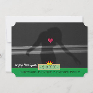 Festiva ¡Silhouette de la Mujer y Feliz Año Nuevo! Tarjeta
