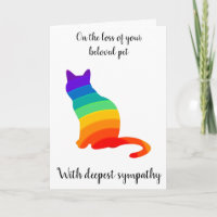 Silueta de gato arcoiris o tarjeta de simpatía del