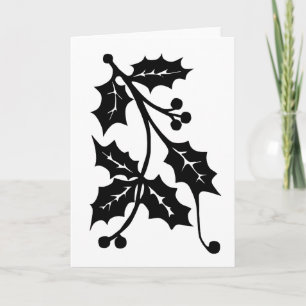 Festiva Silueta del acebo - tarjeta de felicitación