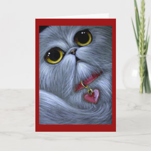 Festiva SILVER PERSIAN CAT - SÉ MI Tarjeta DE VALENTÍA