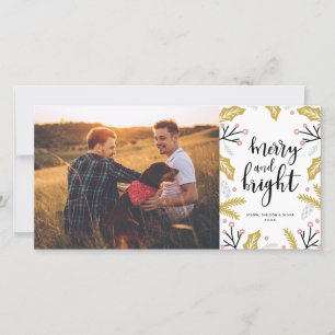 Festiva Simple Merry & Bright Tarjeta de vacaciones foto