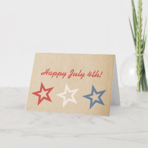 Festiva Simple Moda Estrellas 4 de julio Tarjeta de felici