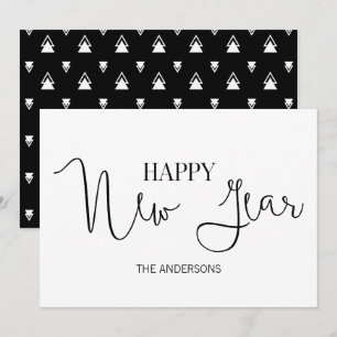Festiva Simple tarjeta de Año Nuevo Feliz