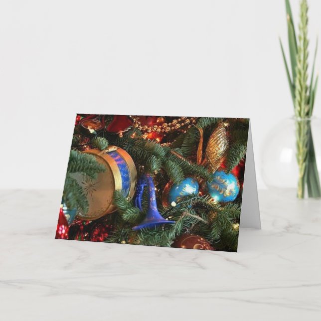 Festiva Simple tarjeta de ornamento navideño (Anverso)