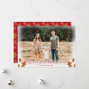 Festiva Simple tarjeta de vacaciones Boho Gingerbread Man