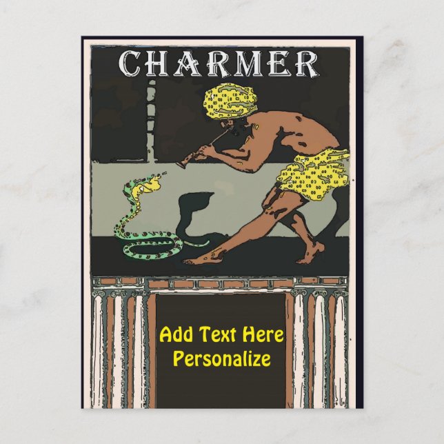 Festiva Snake Charmer, añadir texto, postal (Anverso)