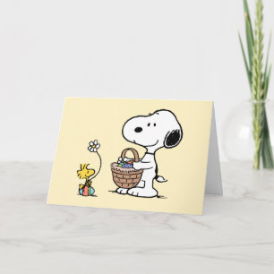 Festiva Snoopy y Woodstock Tarjeta de Feliz Pascua