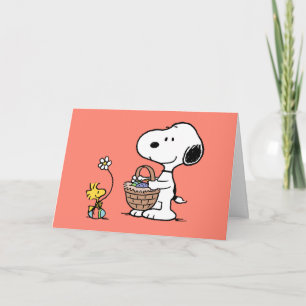 Festiva Snoopy y Woodstock Tarjeta de Feliz Pascua