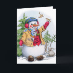 Festiva Snowman - Tarjeta de felicitación<br><div class="desc">Tarjeta de snowman de los saludos de temporada.</div>