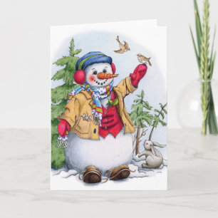 Festiva Snowman - Tarjeta de felicitación