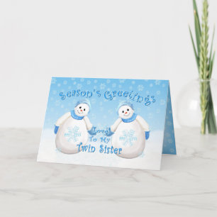 Festiva Snowman Wonderland por tarjeta de hermana gemela