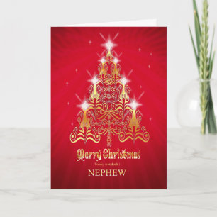 Festiva Sobrino, tarjeta estilizada de Navidades de árbol