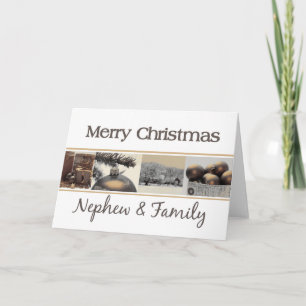 Festiva sobrino y familia Tarjeta navideña de Feliz