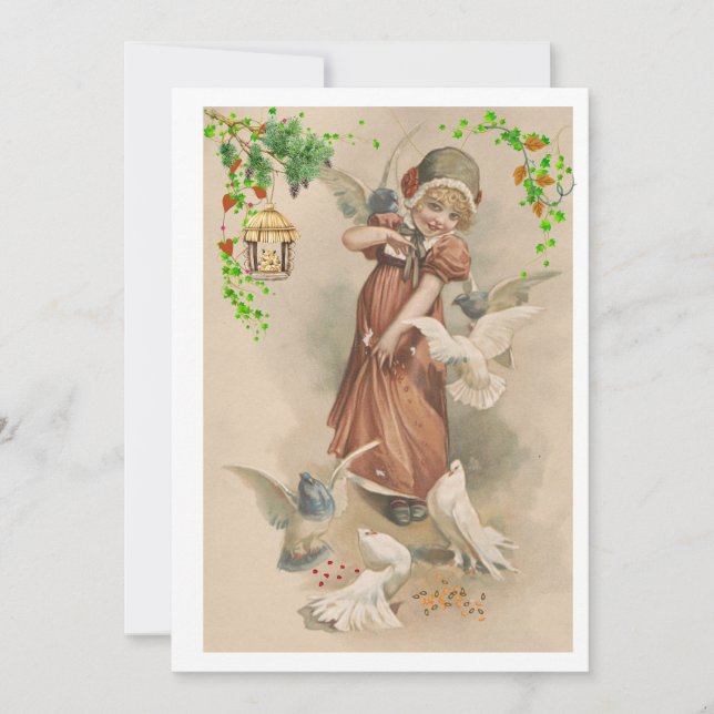 Festiva Sólo para saludar, tarjeta de vacaciones plana (Anverso)